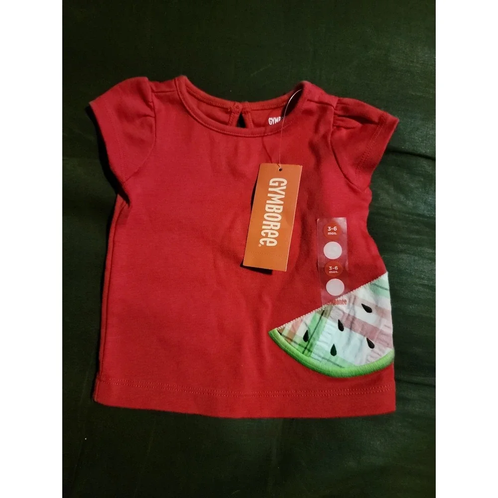 Gymboree watermelon picnic‎ red shirt size 3 6 months nwt